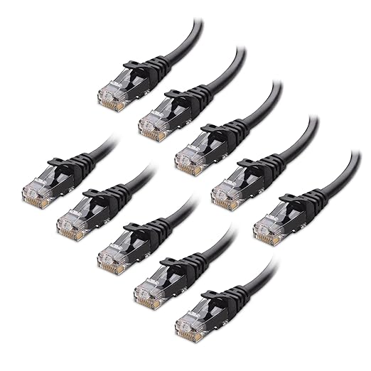 Cable Matters 10Gbps 10-Pack Snagless Cat 6 Ethernet Cable - 7ft by CableMatters