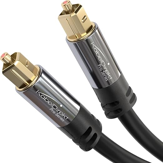 TOSLINK – Optical Audio Cable – 6.6ft – Designed in Germany – Fiber Optic Cable by Kabeldirekt