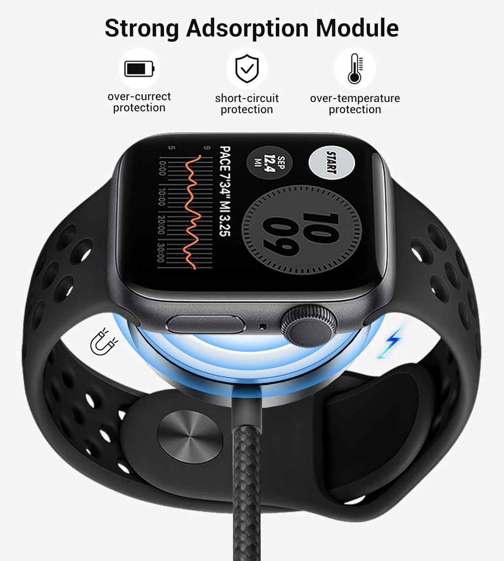 Temdan for Travel Vacation Essentials,3 in 2 USB C Cable for Apple Watch Charger/iPhone 16 Charger/Lightning,Multi Charging Cable Cord,Camping Essentials,Designed for iWatch &iPhone 16-12-4FT Black