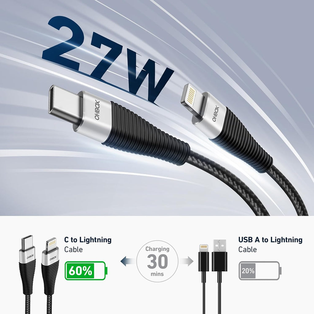 USB C to Lightning Cable 6FT 2Pack [Apple MFi Certified] iPhone Charger Fast Charging Cord Type C to Lightning Cable for iPhone 14 Pro Max/Plus/13/12/11/X/XR/XS/SE/8/7/6/5/iPad - Black