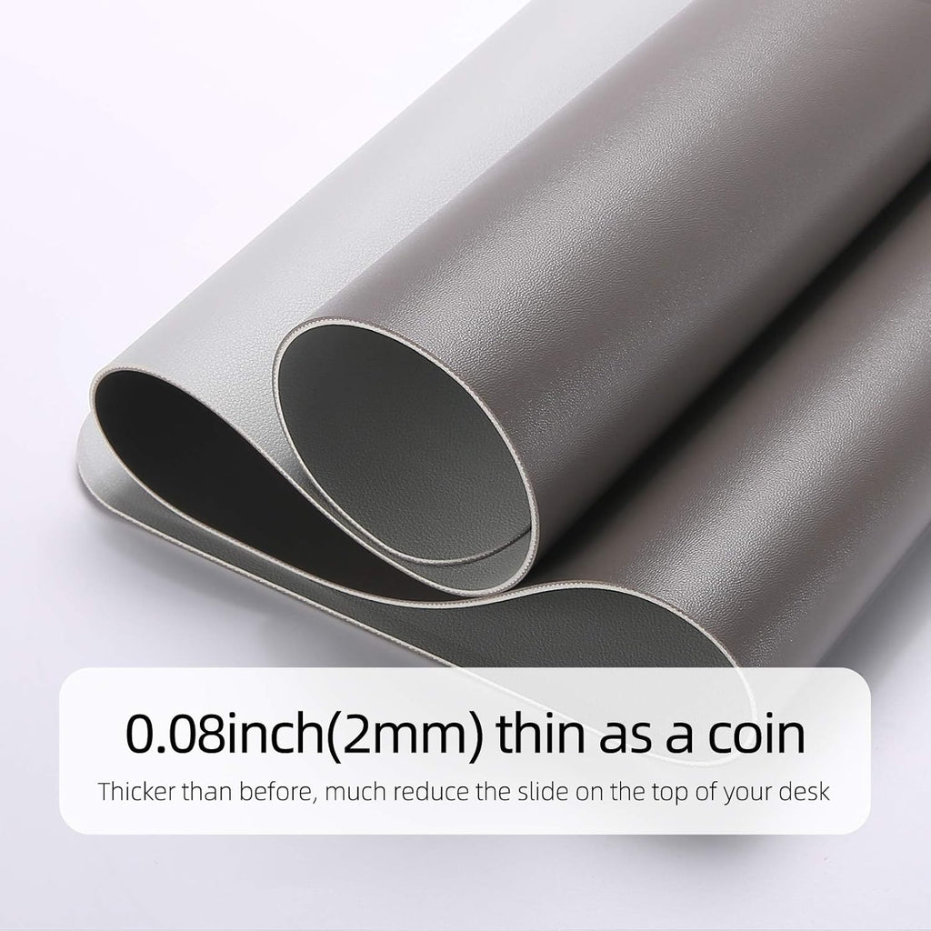 YSAGi Desk Pad, Dual-Sided Desk Mat, 31.5" x 15.7" Laptop Leather Desk Pad Protector, Large Leather Desk Blotter, Waterproof Desk Writing Pad for Office and Home (Dark Grey, 31.5" x 15.7")