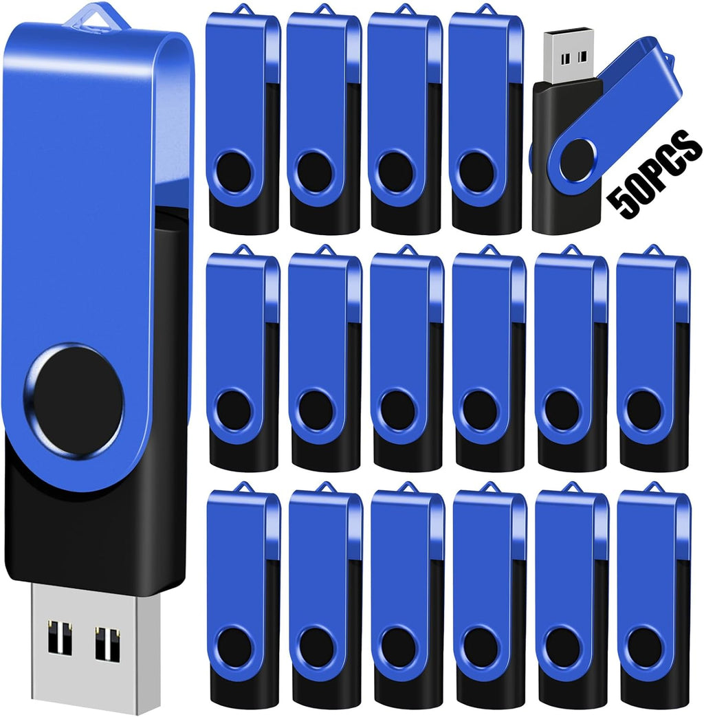 EASTBULL 4GB USB Flash Drive 50 Pack with Lanyards - USB 2.0 Jump Drive for Storage and Backup - Blue 50PCS