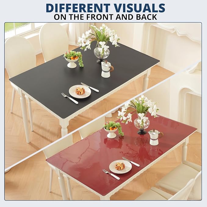 OstepDecor Black Table Cover Protector 42 x 78 Inch, 1.5mm Thick Plastic Table - Image 7