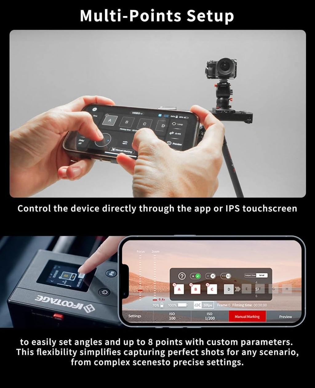 IFOOTAGE Shark Slider Nano II-660 (26 inch) Motorized Camera Shark Slider,Mobile APP/IPS Touch Screen Control,360°Panoramic Shooting,Ultra-Silent,Load up to 7.7lbs