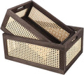 Desktop Storage Basket, Sundry Office Drawer Storage Box, Wood Frame Storage by HODAKJUE