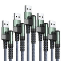 AINOPE USB C Charger 5-Pack [10/6.6/6.6/3.3/1.6ft] 3.1A Fast Charging, Right Angle, Nylon Braided, Compatible with Galaxy S22/21 Note20, LG V20