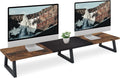TEAMIX 42 inch Large Dual Monitor Riser, Extra Long Monitor Stand Riser Wide TV Stand Riser Monitor Stand for 2 Monitors Wood & Steel Desktop Riser Desk Organization Home Office