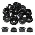 25 Pcs Cable Grommet, Snap Bushing 3/4" (19 mm) Mounting Diameter, Flexible Petal-Shaped Buckle Round Nylon Desk Grommet for Wires Through Countertop Cord Organizer and Protection, Black
