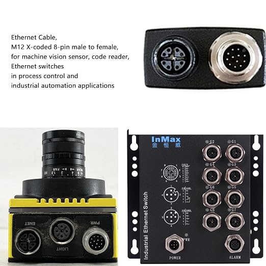 M12 8 Pin X-Code RJ45 GigE Ethernet Network Cable CAT7e - Image 4