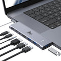 USB C Hub Adapter for MacBook Pro/Air M1M2M3 2022 2021 2020 13"15"16",Multiport MacBook Adapter MacBook Accessories with 4K HDMI,3USB3.0,Audio,100W Thunderbolt-Enabled USB-C,Support MagSafe 3 Charging