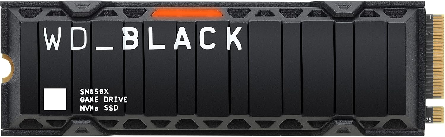 WD_BLACK 2TB SN850X NVMe Internal Gaming SSD Solid State Drive with Heatsink - Works with Playstation 5, Gen4 PCIe, M.2 2280, Up to 7,300 MB/s - WDS200T2XHE