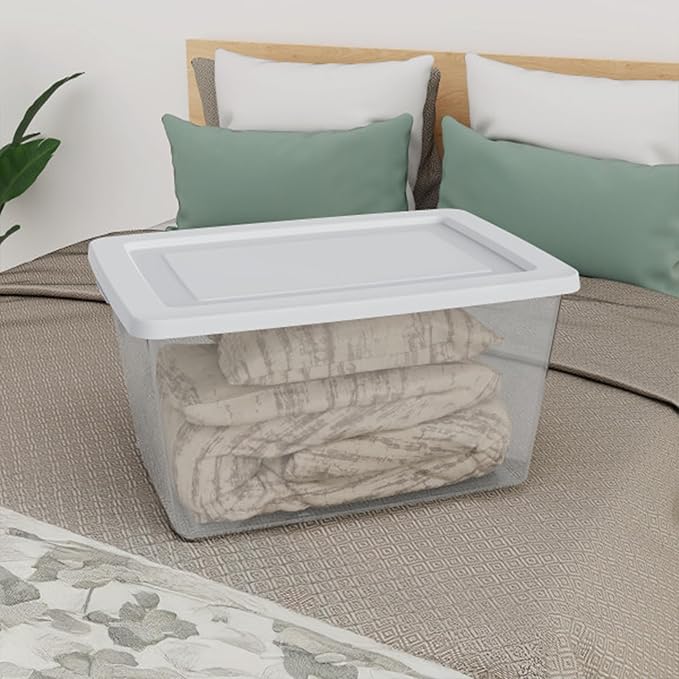 Sterilite 12-Pack Clear Storage Box, Stackable Container Bins - Image 4