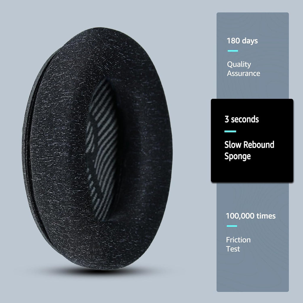 Fabric Comfort - Wzsipod Ear Pads for Bose QuietComfort 35/ QC35ii Headphones, Compatible with QC45 QC25 QC2 QC15 & More Series, Replacement Exclusive Styles, S2
