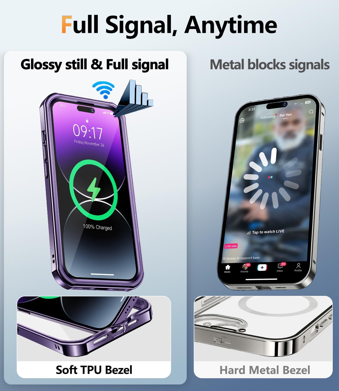 [360° Rotatable CD Stand & Built-in Privacy Screen Magnetic Case for iPhone 14 Pro [Compatible with MagSafe & Full Signal] Mil-Grade Shockproof Full Body Anti-Spy Cover for 14 Pro-Purple
