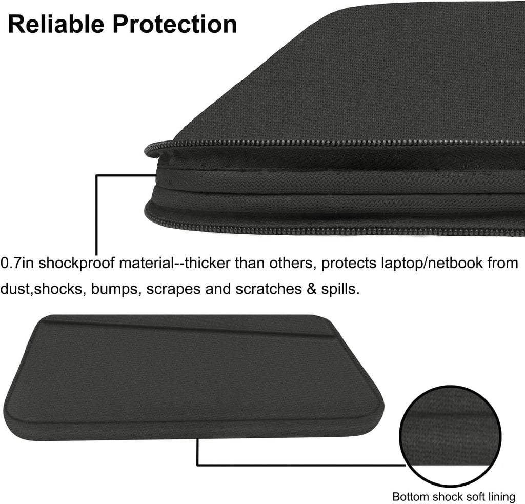 15.6 inch Laptop Case, Durable Computer Carrying Bag Protective Case Briefcase Handbag with Front Pocket, Laptop Sleeve Cover for 15.6 Inch HP, Dell, Lenovo, Asus, Notebook, Grey