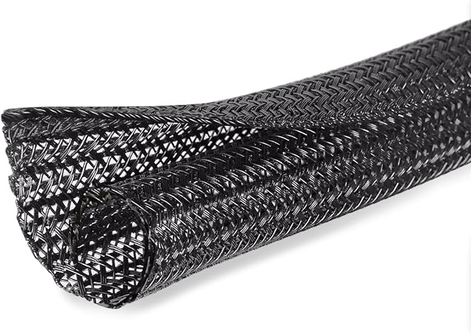 10ft - 1/4 inch Cord Protector Cable Sleeve Split Wire Loom Tubing by Moxita