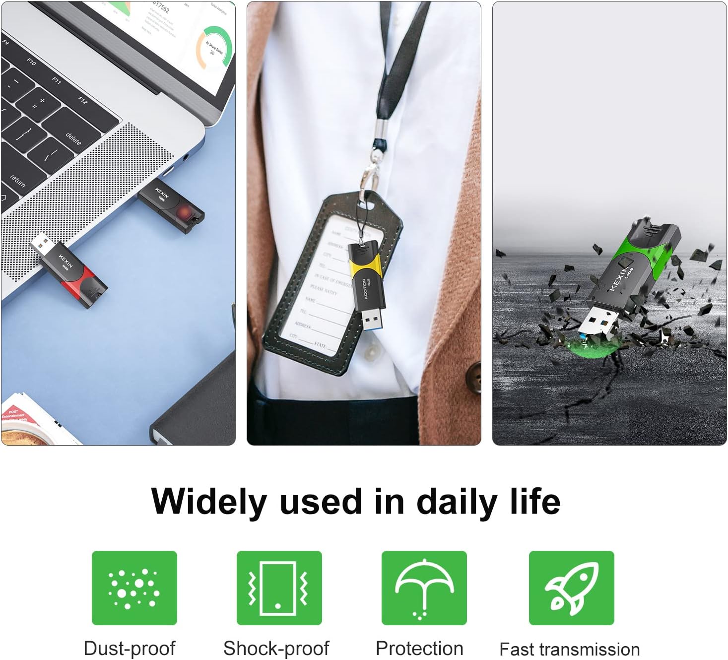 KEXIN Flash Drive 64GB Thumb Drive 5 Pack 64 GB USB Flash Drive USB 2.0 Memory Stick 64G Thumb Drives Jump Drive Data Storage (64GB, 5 Mixed Colors)