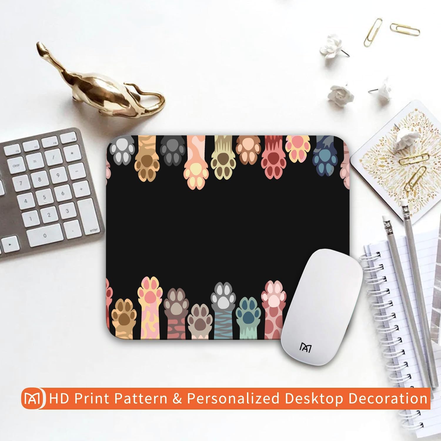 Square Mouse Pad Cute Cat Claw,Personalized Premium-Textured Custom Mouse Mat Design,Washable Mousepad Cloth,Non-Slip Rubber Base Computer Mouse Pads for Wireless Mouse