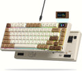 Womier SK80 Retro 75% Keyboard with Color Multimedia Display Mechanical Gaming Keyboard, Hot Swappable Gasket Mount RGB Custom Key Board, Pre-lubed Stabilizer for Mac/Win,Coffee Cat