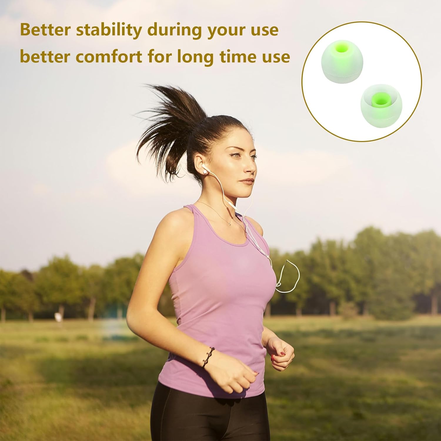 Earbud Replacement Tips Silicone Earbud Tips Earbud Covers Fit for in-Ear Headphones (Inner Hole 3.8mm -5.1mm) Earbud Rubber Tips Eartips 9 Pairs S/M/L