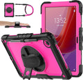 SEYMAC stock Tablet Case for Lenovo Tab M11 (TB-330FU/TB-330XU) 11 inch Drop-Proof Protection Cover with 360° Rotate Stand & Strap [Pen Holder] & Screen Protector/K11/Xiaoxin Pad 2024, Rose+Black