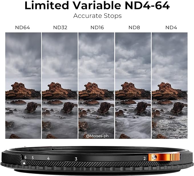 K&F CONCEPT 72mm ND4-64 ND Lens Filter Variable & CPL Polarizers Filter 2-in-1 - Image 4