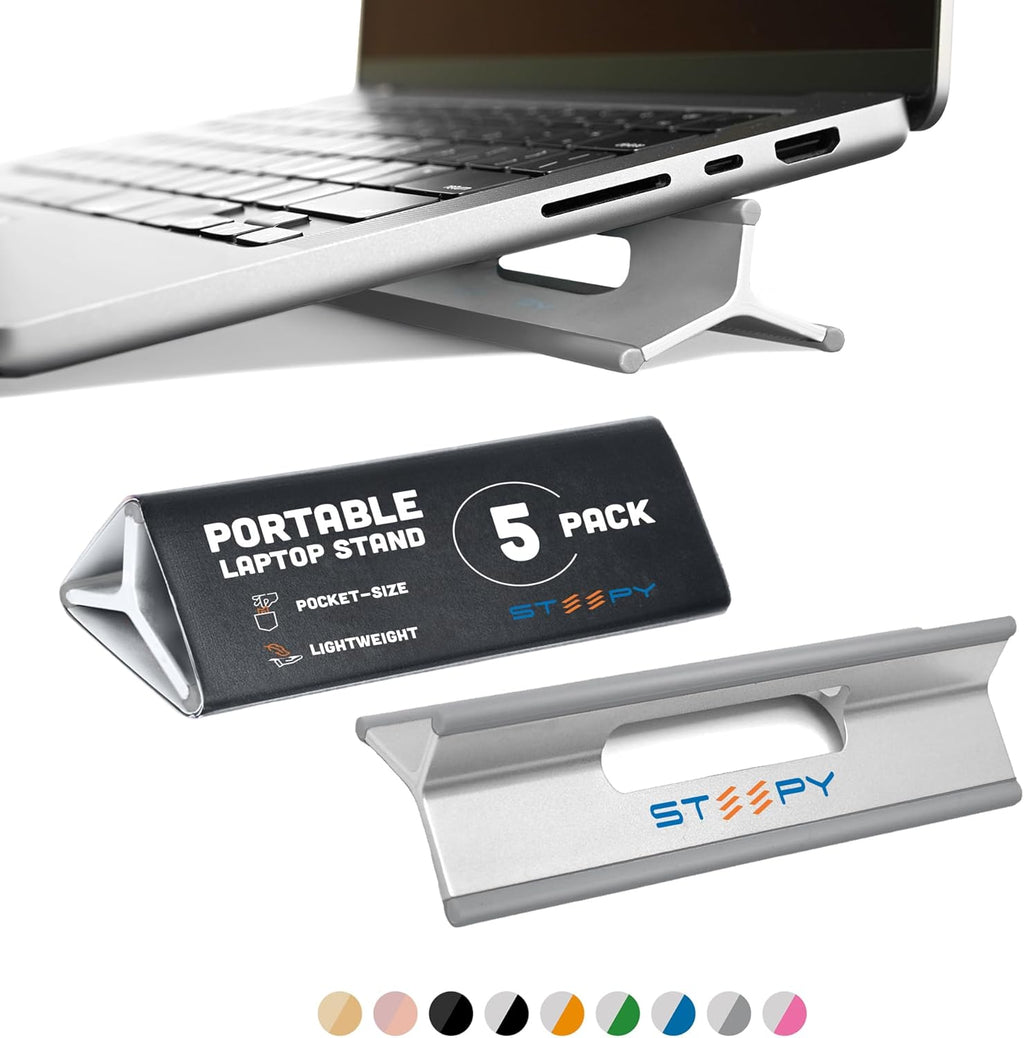 Steepy Adjustable Laptop Stand for Desk - 3 Heights Computer Stand - Laptop Riser
