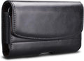 Phone Holster for Samsung Galaxy S25 S24 S23 S22 S21 Ultra S20 FE S10 S9+ S8+ Note 20 A12 A32 A52 A02S A11 A21 A51 PU Leather Cell Phone Pouch with Belt Clip Loop Card Holder,Black