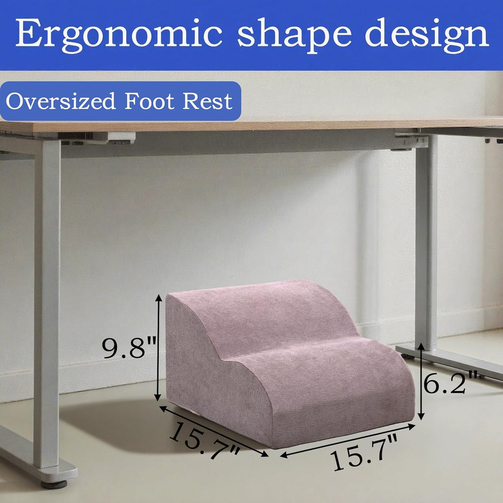 Foot Rest for Under Desk at Work.Multifunctional 3-Tier Foot Stool,with Washable Footrest.for Under Desk,Office Chair Gaming Chair & Sofa,Leg Elevation Pillow,Supports Posture-Light Grey