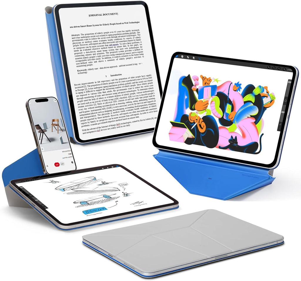 MOFT Dynamic Folio Case for iPad Pro 11-inch(2nd/3rd/4th Generation, 2020/2021/ 2022), Silm Magnetic Stand Case with 20+ Viewing Angles, Auto Wake/Sleep,Cement x Sapphire