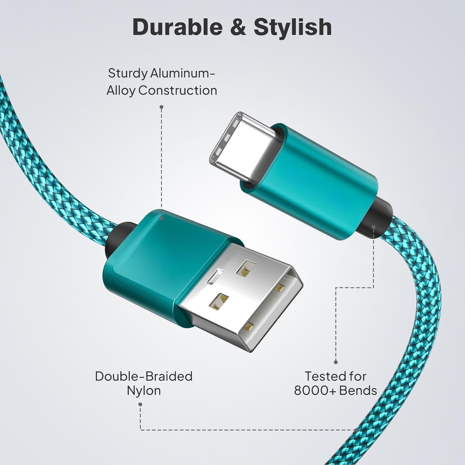 Elebase USB C Car Charger Cable 3 Pack 1.5/3.3/6.6FT,USBC Charging Cord for iPhone 15 16 Max Samsung Galaxy S8 S9 S20 S21 S22 S23 S24 Note 10 20,Moto Play Power G Pro Fast Stylus,Motorola Edge One 5G