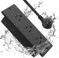 Conference Recessed Power Strip Waterproof,Table Power Outlet,Furniture Flush Mount Desk Outlet Station,3 Outlets,IPX6 Waterproof,10FT Extension Cord Multiple Outlet (Black)