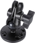 1" Ball Double Socket Arm with AMPS Hole Round Plate Base, Aluminum Alloy Arm&Drill Base, Compatible with RAM Mounts 1 Inch Ball Components, for Bike Car Motorcycle Phone Mount (3.15" Length)