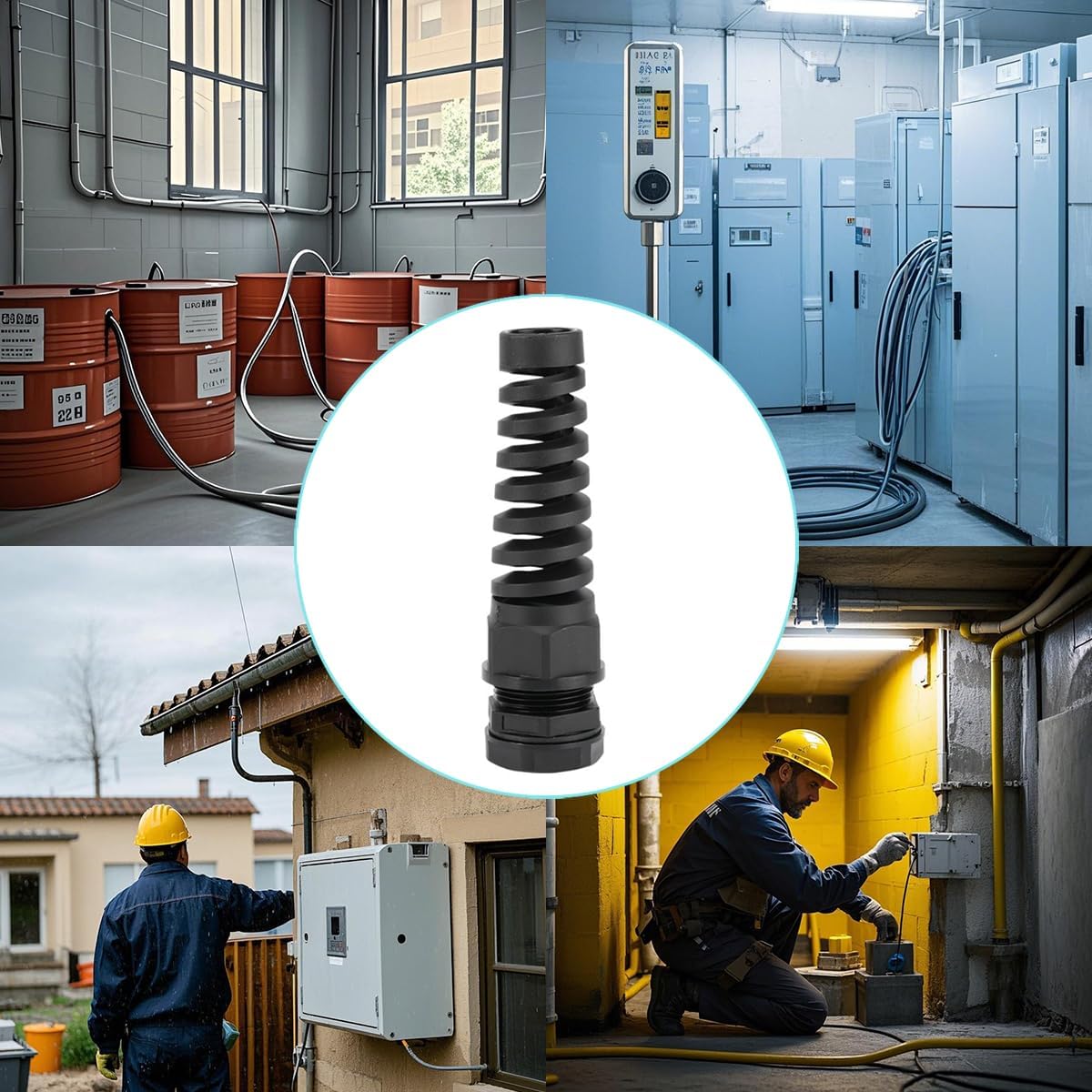 38 Pcs Waterproof Cable Gland, PG7、PG9、PG13.5、PG21 Thread 3~18mm,waterproof wire grommet Strain Relief Cord Connectors,Suitable for Various Electrical Installations
