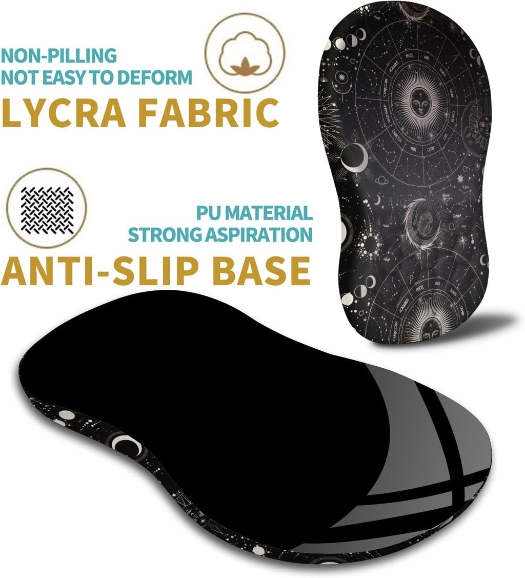 Hokafenle Ergonomic Mouse Pad Wrist Support with Massage Design, Wrist Rest Pain Relief Mousepad with Memory Foam&Non-Slip PU Base,Mouse Pads for Wireless Mouse (12x8 inch,Tarot Constellation)