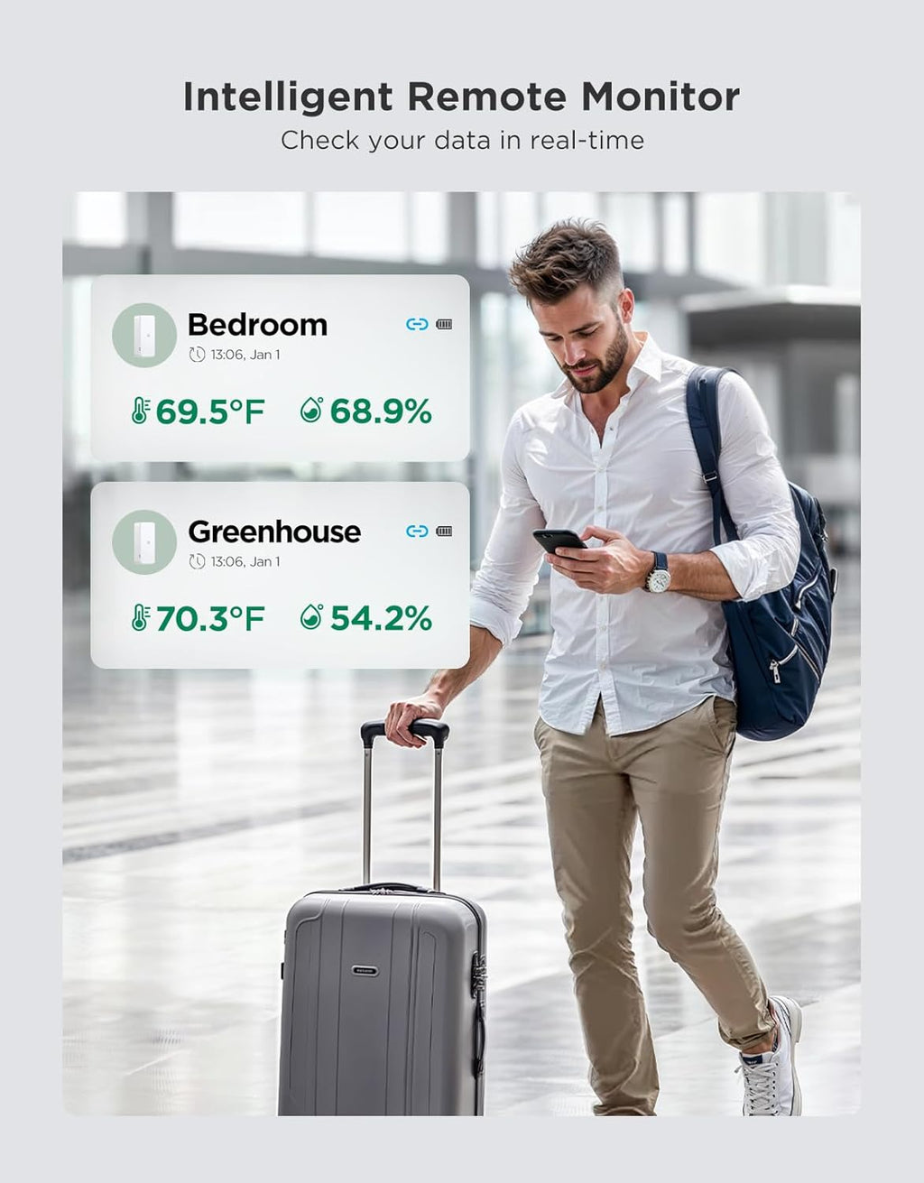 GoveeLife 2.0 WiFi Hygrometer Thermometer 3 Pack, Smart Humidity Temperature Sensor with App Notifications, 2-Year Free Data Storage Export, Temperature Humidity for Bedroom, Wine Cellar, Basements
