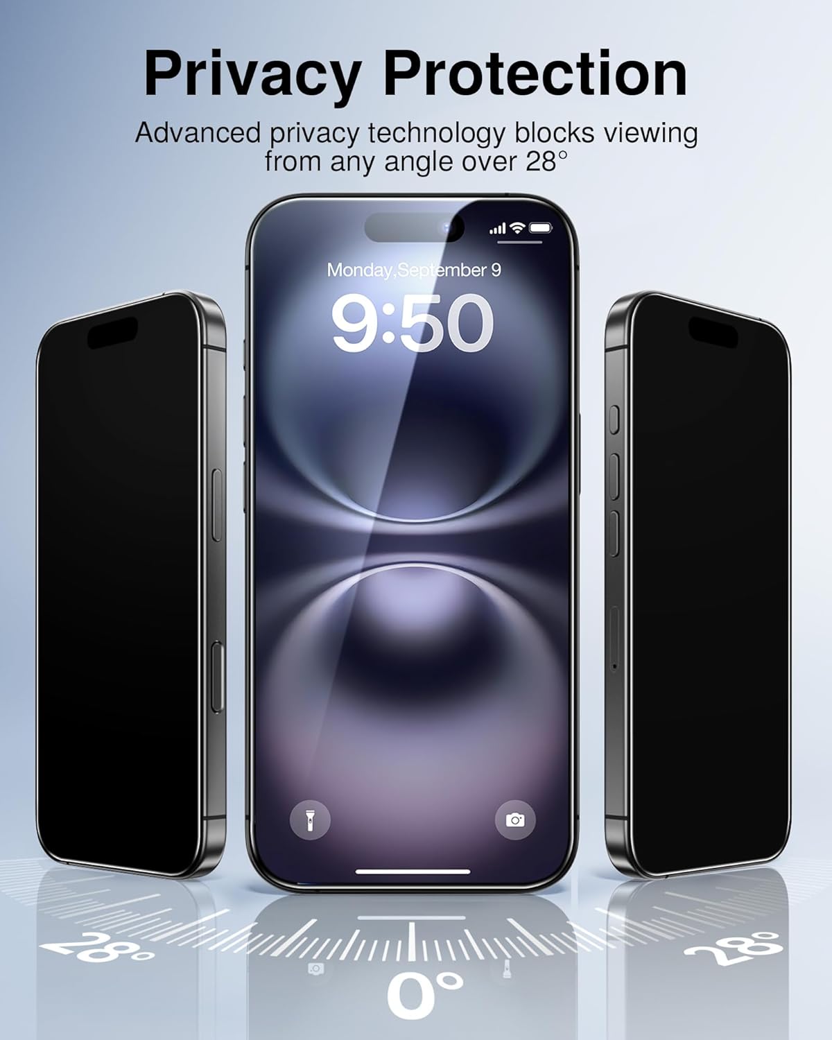 SMARTDEVIL 2 Pack for iPhone 16 Plus Privacy Screen Protector, Military Grade Shatterproof, 9H Hardness, Anti-Spy Tempered Glass, Fast & Easy Instlltion, Case Friendly