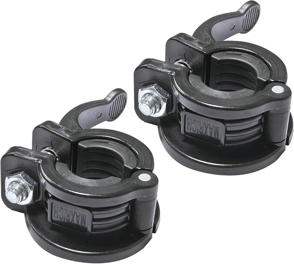 MAXRICH T Barbell Clamp 1 inch Multiple Sizes & Adjustable Weight Clips for Barbell Quick Release Barbell Clips|Barbell Collar Bar Locks for Weight Lifting (Black)
