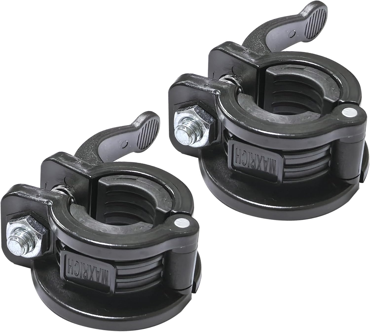 MAXRICH T Barbell Clamp 1 inch Multiple Sizes & Adjustable Weight Clips for Barbell Quick Release Barbell Clips|Barbell Collar Bar Locks for Weight Lifting (Black)