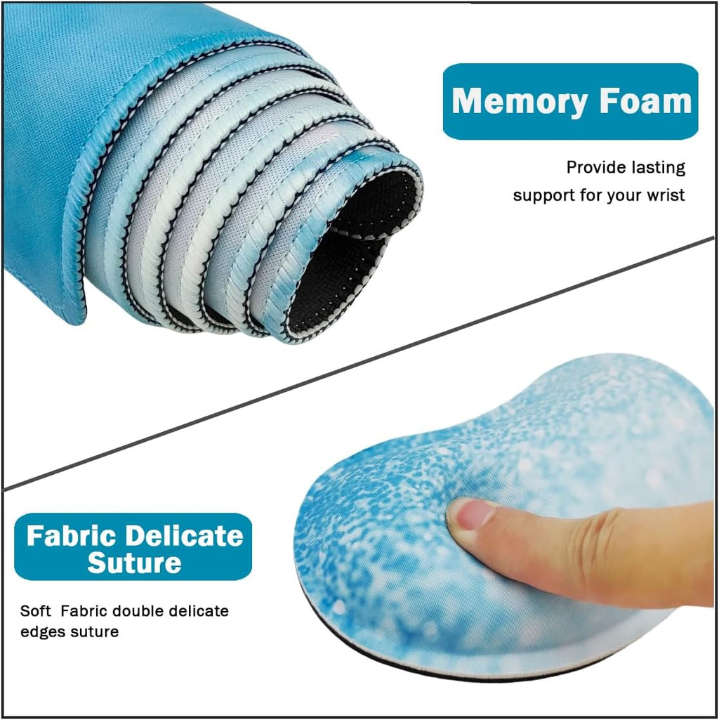 Large Mouse Pad and Keyboard Wrist Rest, Desk Pad for Keyboard and Mouse, 4-in-1 Large Gaming Mouse Pad with Wrist Support for Home Office Study Game-Stay Positive
