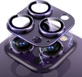 Uyiton for iPhone 14 Pro/iPhone 14 Pro Max Camera Lens Protector, [Drop Protection] 9H Tempered Glass Camera Cover screen Metal Ring Case Friendly Scratch Resistant Easy to Install - Purple