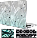 for MacBook Air 13.6 Inch Case 2025 2024 2023 2022 Release Models: M4 A3240 A3113 M3 A2681 M2, Plastic Hard Shell Case Cover for Mac Air 13.6 Retina Display & Touch ID，Silver Green Gradient