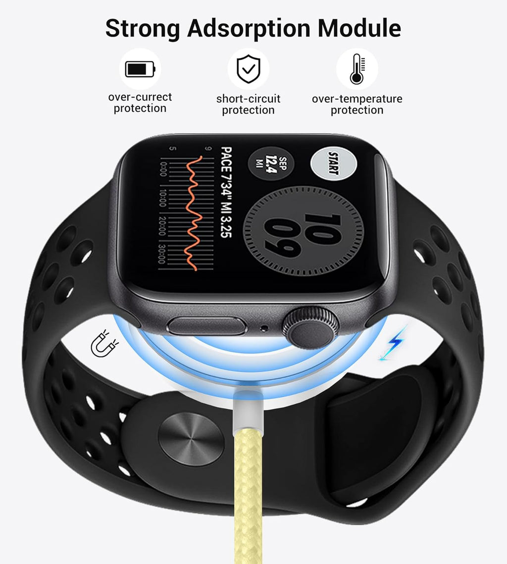 Temdan for Travel Vacation Essentials,3 in 2 USB C Cable for Apple Watch Charger/iPhone 16 Charger/Lightning,Multi Charging Cable Cord,Camping Essentials,Designed for iWatch &iPhone 16-12-4FT Yellow