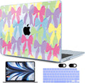 MEEgoodo Case for M4/M3/M2 MacBook Air 13.6 inch Case 2025 2024 2022, Fit Model A3240/A3113/A2681, Laptop Hard Shell with Keyboard Cover Compatible with MacBook Air 13 inch, Cute Colorful Bows