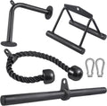 SERTT Workout Cable Machine Attachment for Home Gym, LAT Pulldown Attachments, Cable Accessories for Weight Training, Straight Pull Down Bar, Tricep Rope, Double D Row Handle, V-Shaped Bar