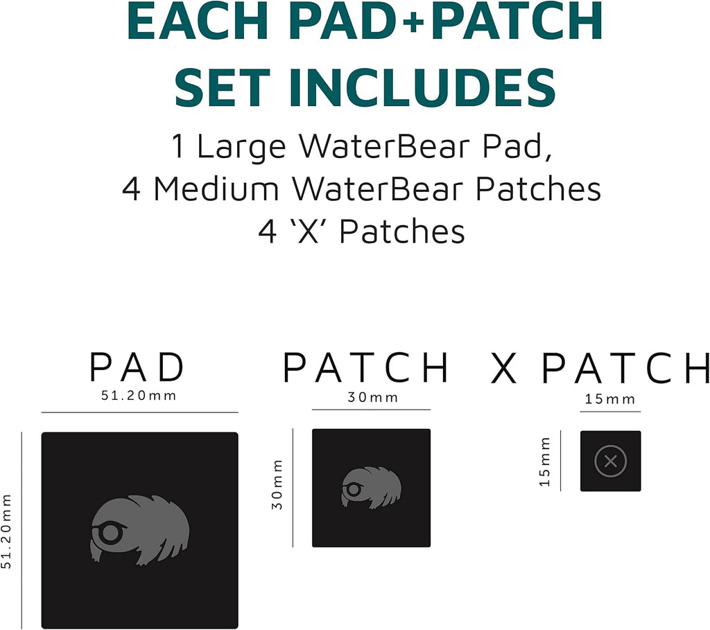 KUVRD Waterbear - Universal Screen Cleaners - Teeny Tiny Cleaning Tools for Your Lenses & Screens - 2-Pack - (1 Patch Set, 1 Pad Set)