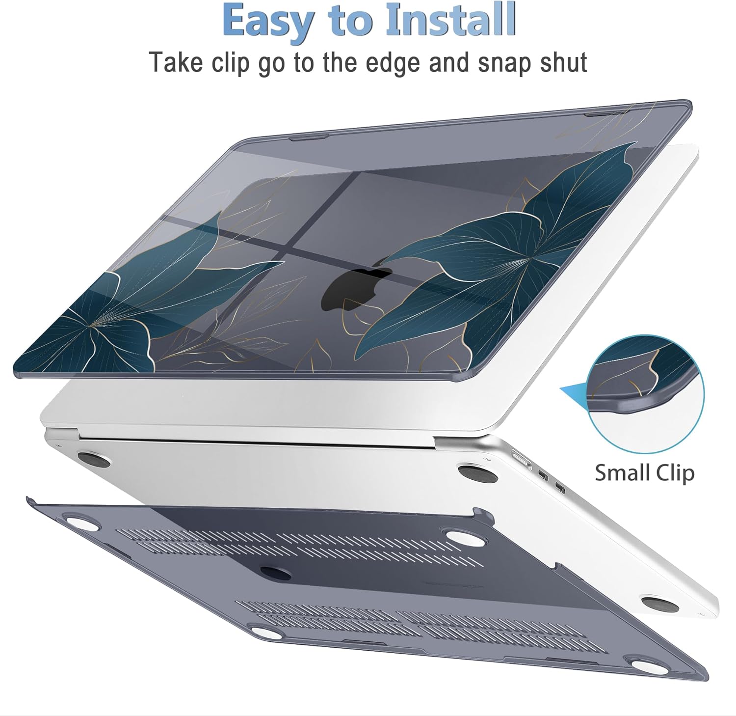 Mektron Compatible with M4 MacBook Air 15 inch Case 2025 A3241 2024 2023 M3 A3114 A2941 M2 Liquid Retina Display Touch ID, Plastic Hard Case & Keyboard Skin & Screen Protector - Floral C348