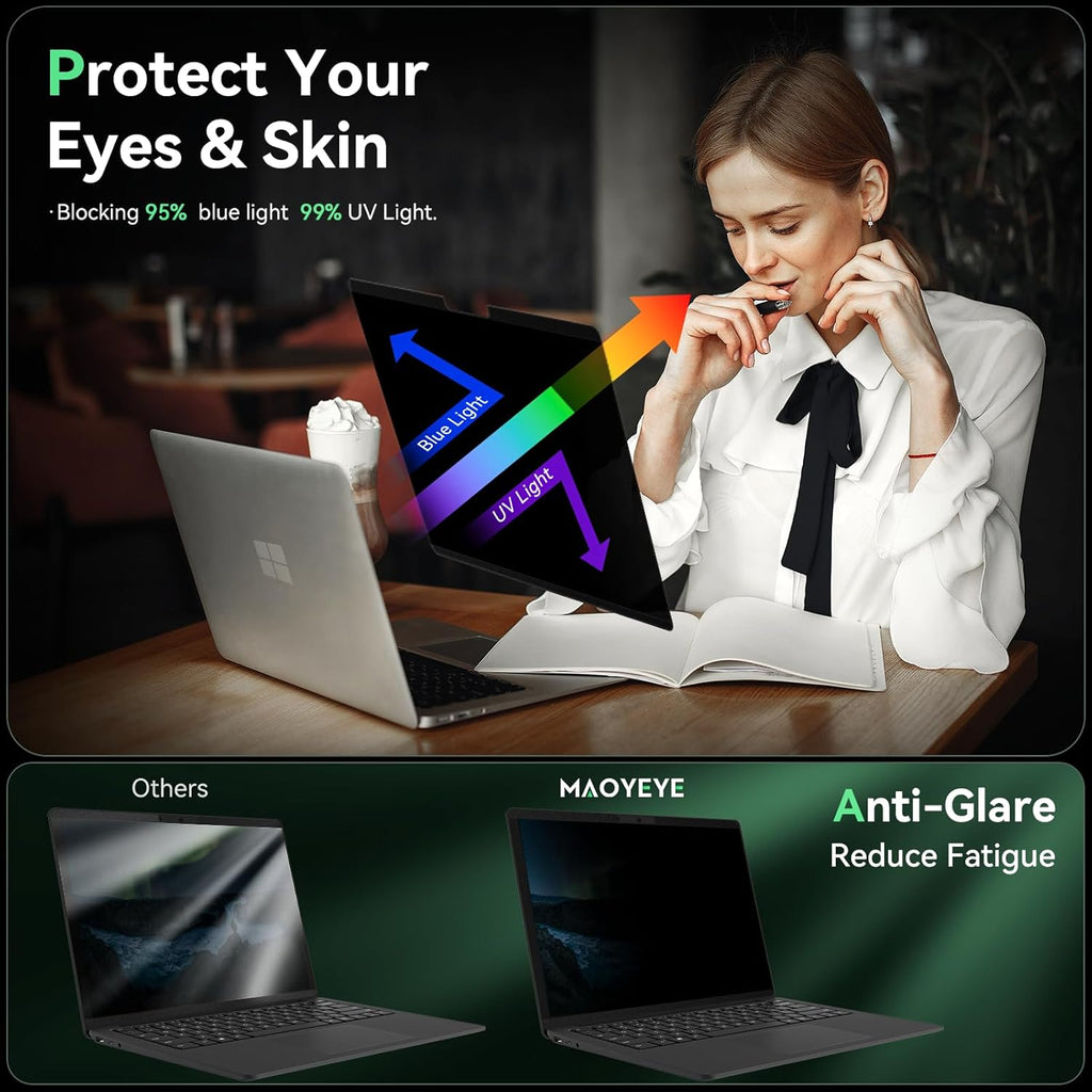 Magnetic 15 Inch Surface Laptop 5 Privacy Screen for Microsoft Surface Laptop 5/4/3/2/1, Removable Anti-Spy Filter Black Security Film, Anti Blue Light Filter Reusable Shield, Matte Bubble Free Guard