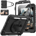 Cantis Case for iPad 9th/8th/7th Generation with Screen Protector, iPad 10.2 Case 2021/2020/2019 with 360 Degree Rotating Stand/Shoulder Strap/Pencil Holder, Black