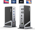 DisplayLink Docking Station Triple 4K@60Hz Monitor with 120W Power Adapter, Laptop Dock for Thunderbolt 5/4/3, USB C M1/M2/M3/M4 MacBook/Windows(Single 8K)/Chrome(3 HDMI, 2 DP, 6 USB, Ethernet)